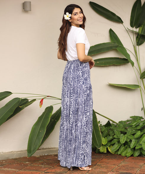Four Tiered Printed Maxi Skirt